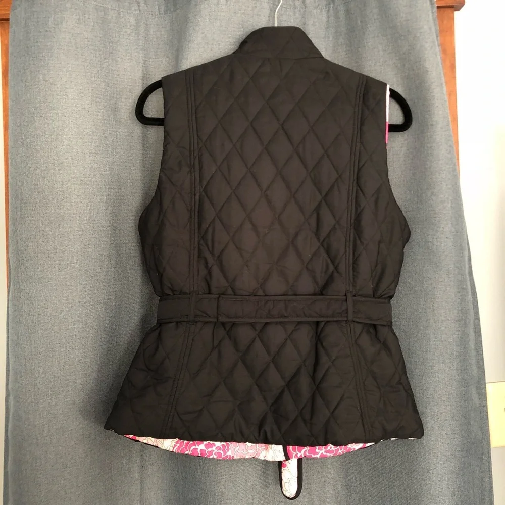 Lily Pulitzer Reverse Vest - Size ? - Black/Pink - Picture 2 of 6